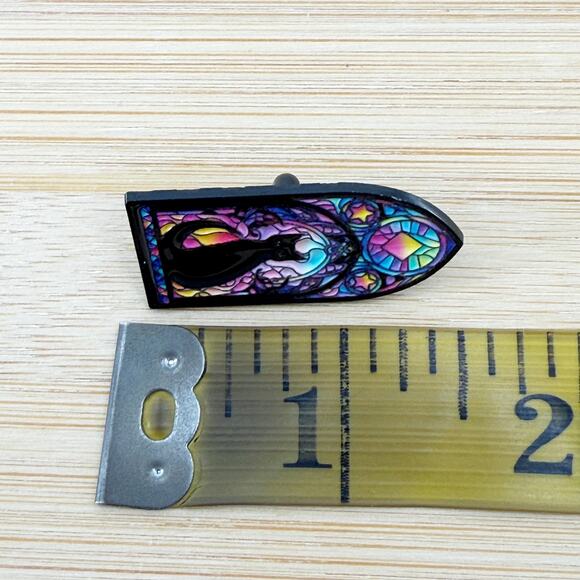 Stained Glass Black Cat Soft Enamel Pin - Picture 4 of 4